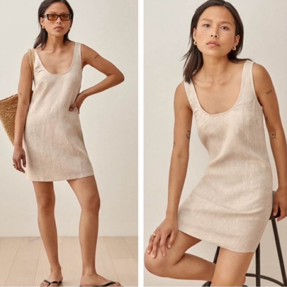 Reformation Beige Midi Dress